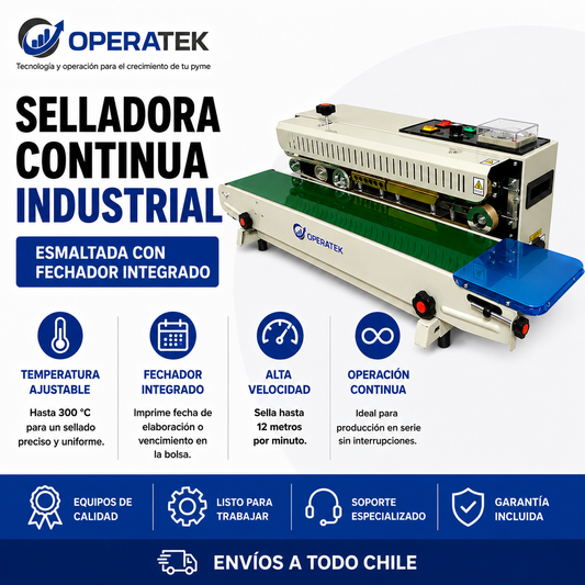 Selladora Continua Industrial esmaltada con Fechador Integrado