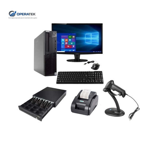 KIT PRIME | Punto de Venta Completo para Negocios | PC HP + Software de por Vida + Impresora + Lector + Gaveta